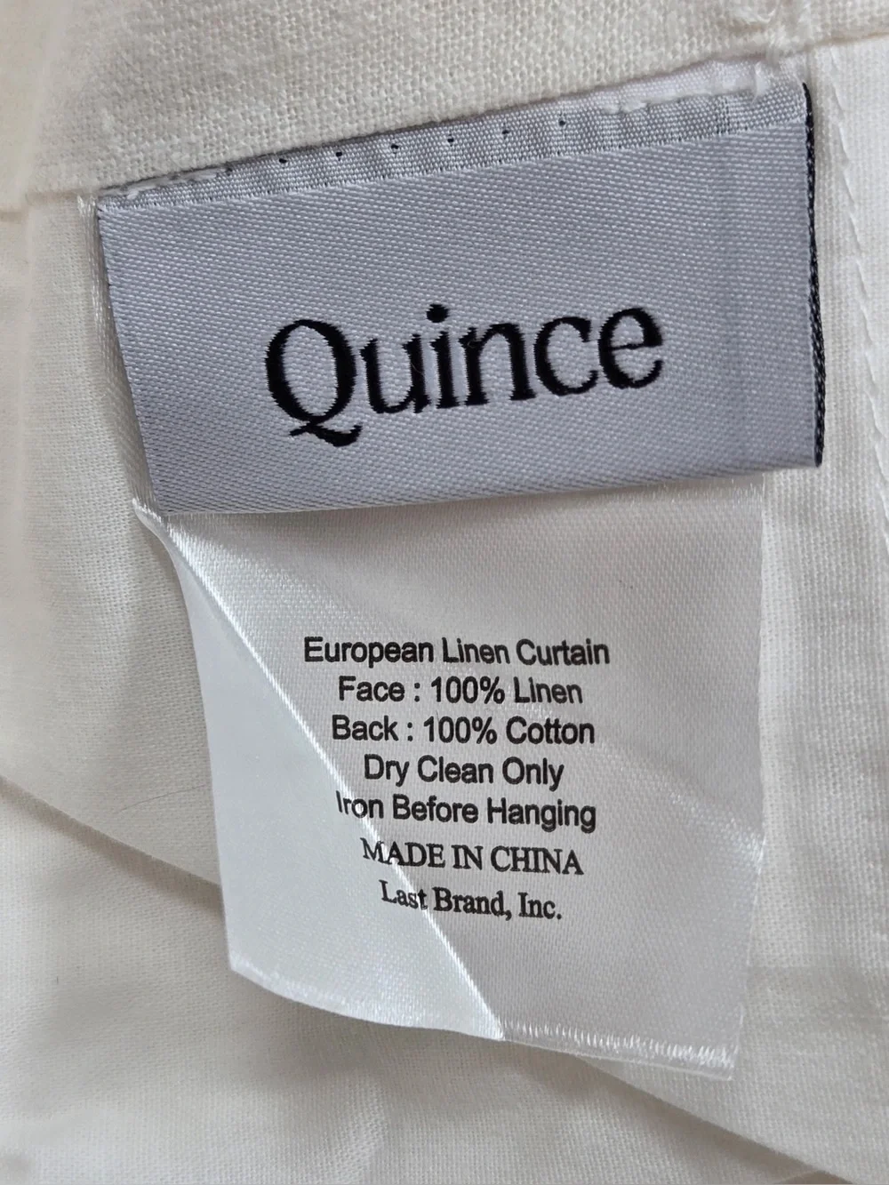 QUINCE Set Of 2 48x96 European Linen Curtains Cream 0429